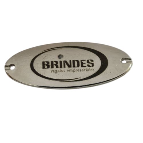 Etiqueta Ovalada de metal grabado